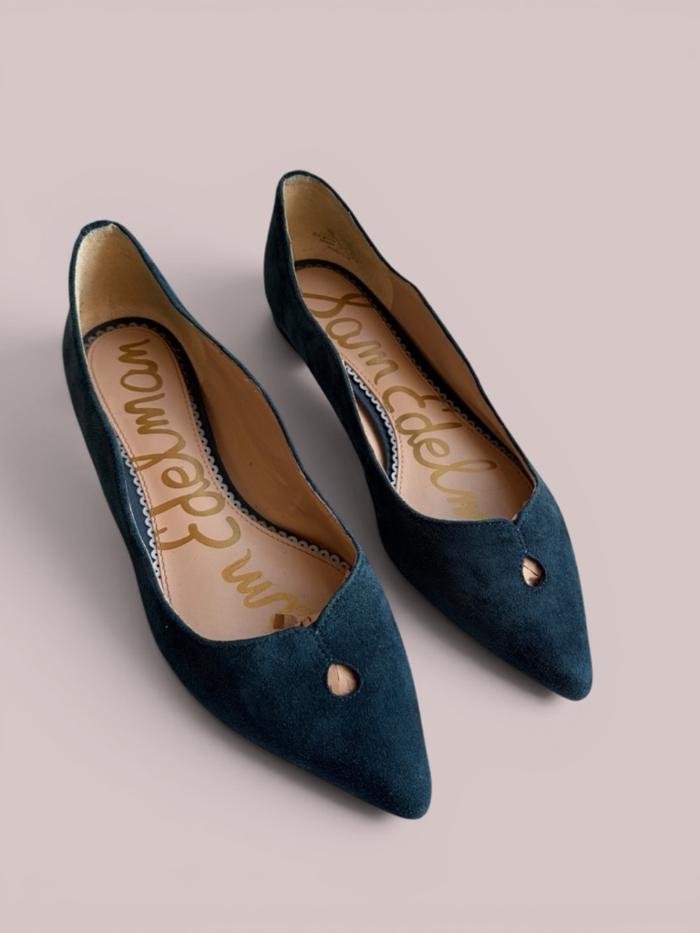 Sam Edelman Teal Pointed-Toe Suede Flats - Picture 10 of 16